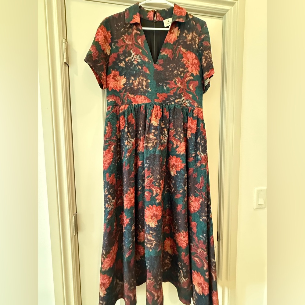 Tuckernuck Floral Midi Dress - Red and Green